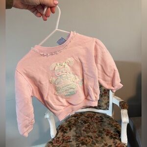 Vintage Pink Bunny Kids Sweatshirt